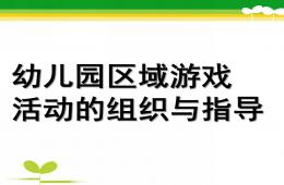 幼儿园区域活动指导学习PPT课件