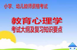 幼儿、小学教师资格考试教育心理学考试大纲及复习知识要点PPT课件