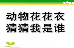 小班科学动物花花衣猜猜我是谁PPT课件音频