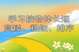 中班数学学习按物体长短、高矮、粗细、排序PPT课件