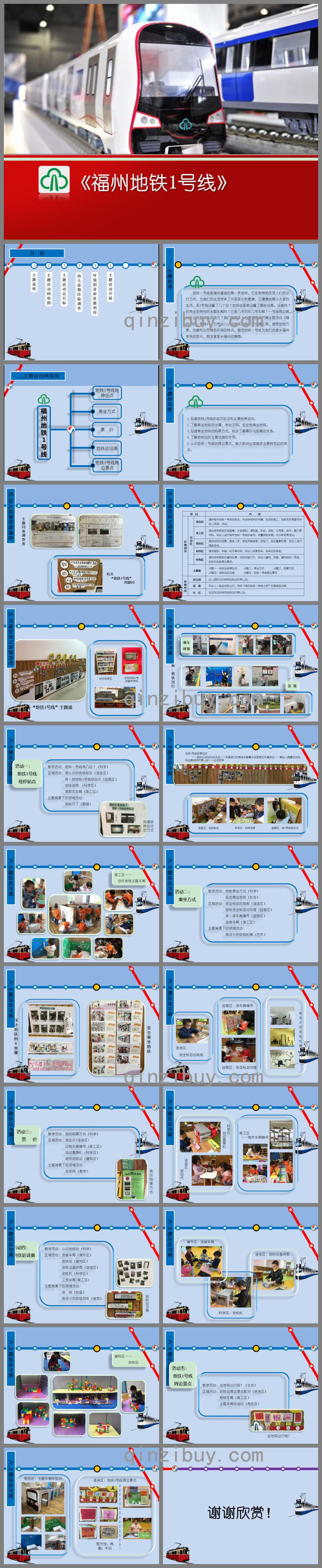 中班主题福州地铁1号线PPT课件