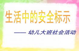 大班社会活动生活中的安全标示PPT课件