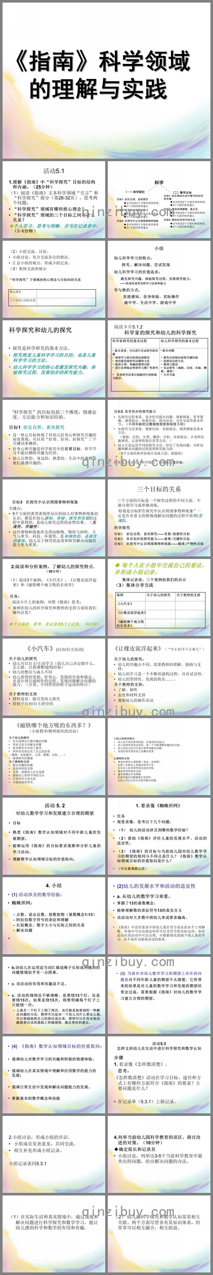 幼儿园指南科学领域的理解与实践PPT课件