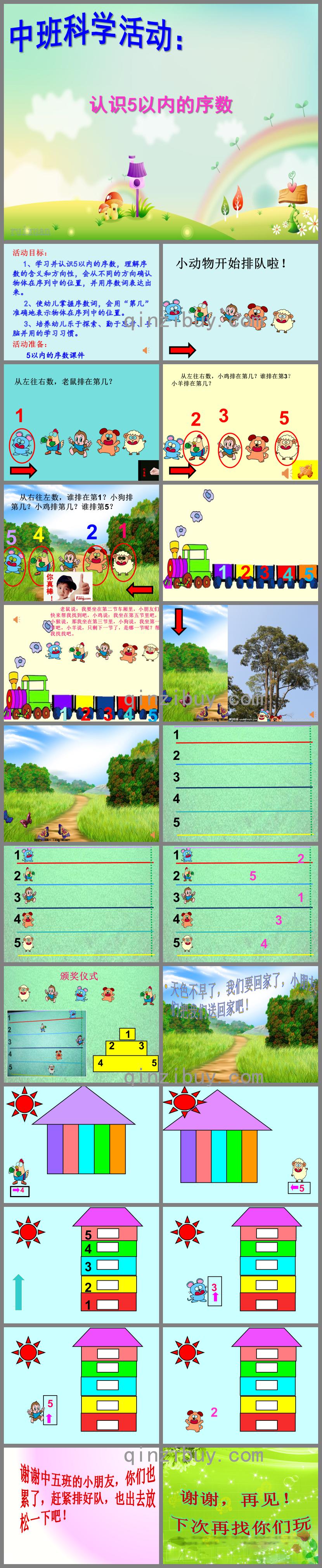 中班科学活动课认识5以内的序数PPT课件