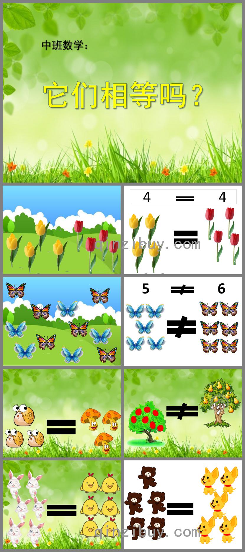 中班数学它们相等吗PPT课件