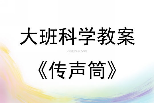 大班科学活动传声筒教案反思