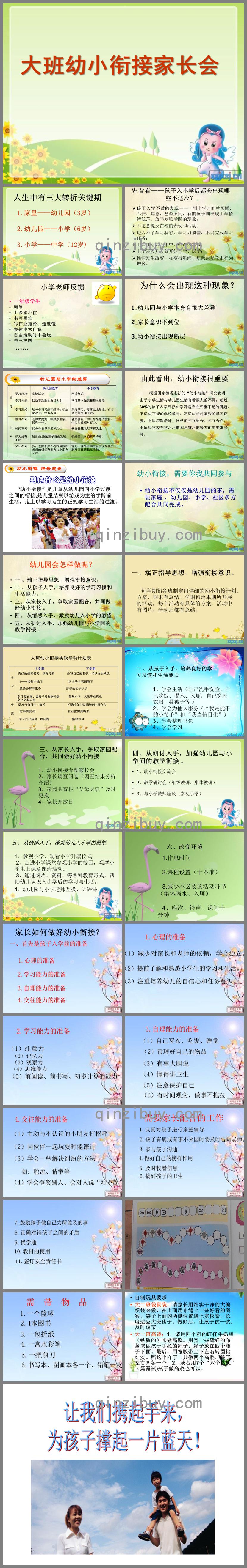 幼儿园大班幼小衔接家长会PPT课件