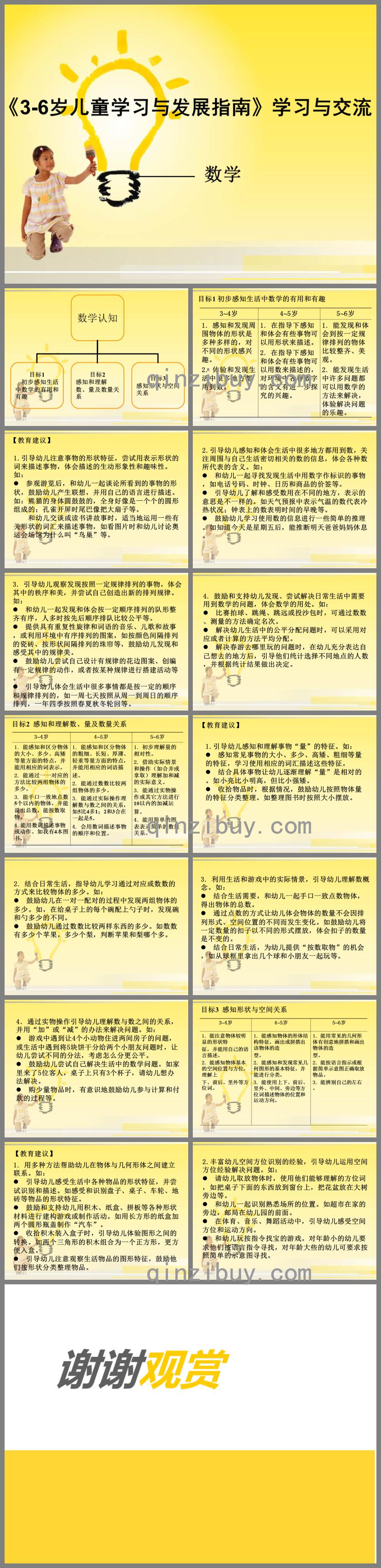 3-6岁儿童学习与发展指南——数学PPT课件