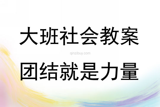 大班社会活动团结就是力量教案反思