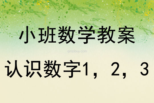 小班数学《认识数字1，2，3》教案反思