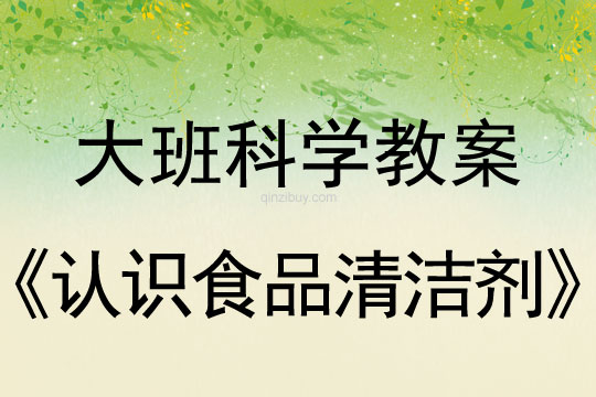 幼儿园大班科学教案：认识食品清洁剂大班科学教案：认识食品清洁剂