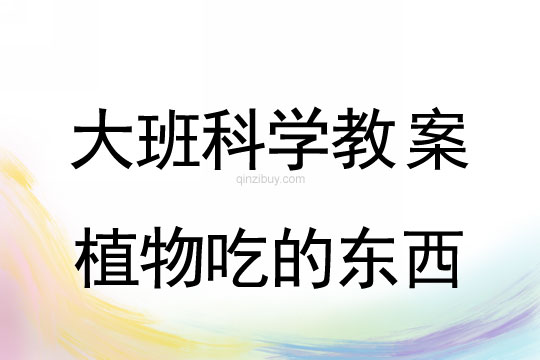 大班科学教案：植物吃的东西大班科学教案：植物吃的东西