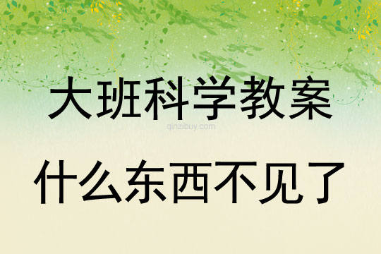 大班科学教案：什么东西不见了大班科学教案：什么东西不见了