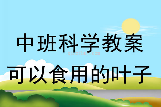 中班科学教案：可以食用的叶子幼儿园科学教案：可以食用的叶子