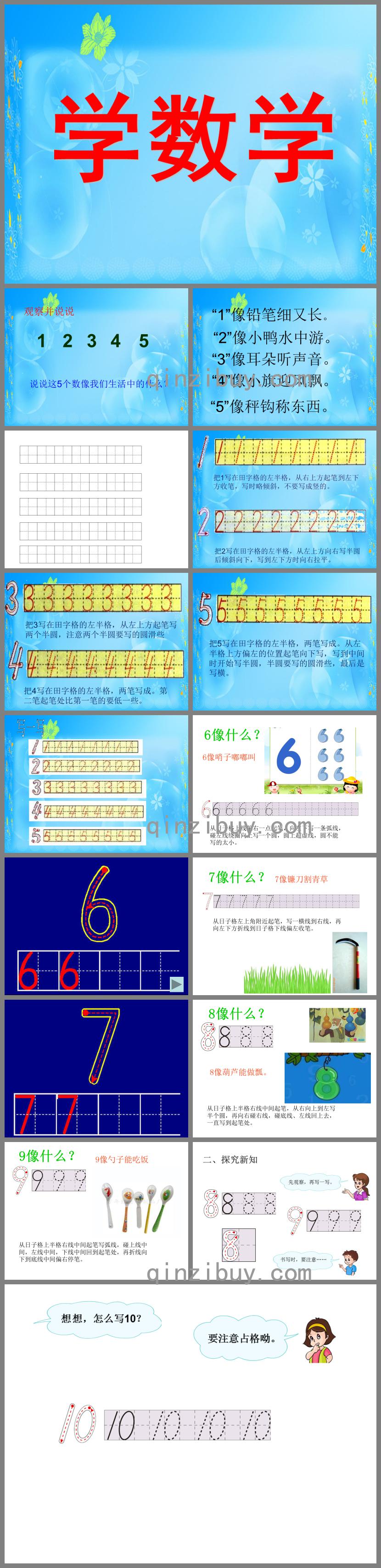 幼小衔接阿拉伯数字正确书写PPT课件