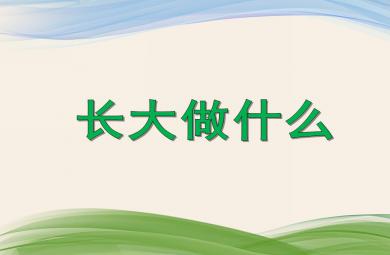 大班社会长大做什么PPT课件