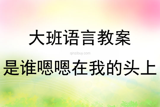 大班故事绘本是谁嗯嗯在我的头上教案反思