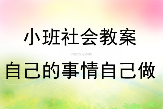 小班社会公开课自己的事情自己做教案反思