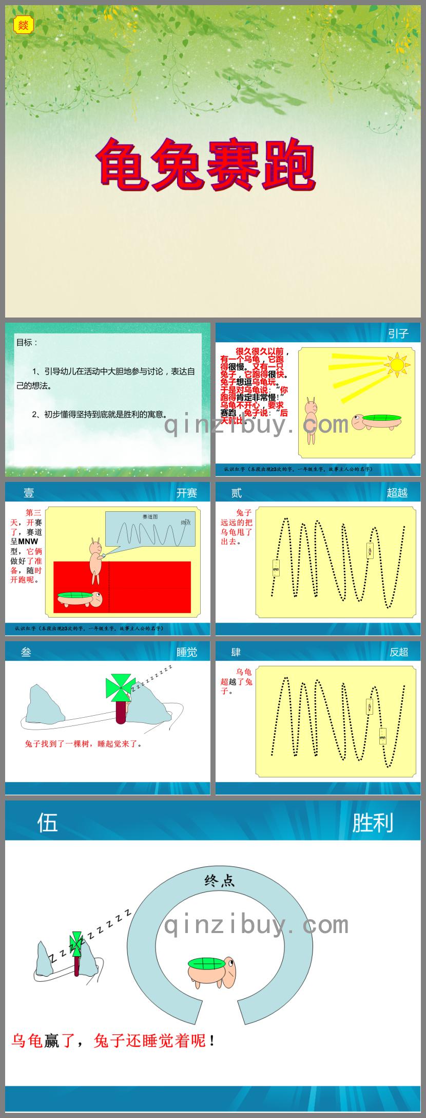 小班故事活动龟兔赛跑PPT课件