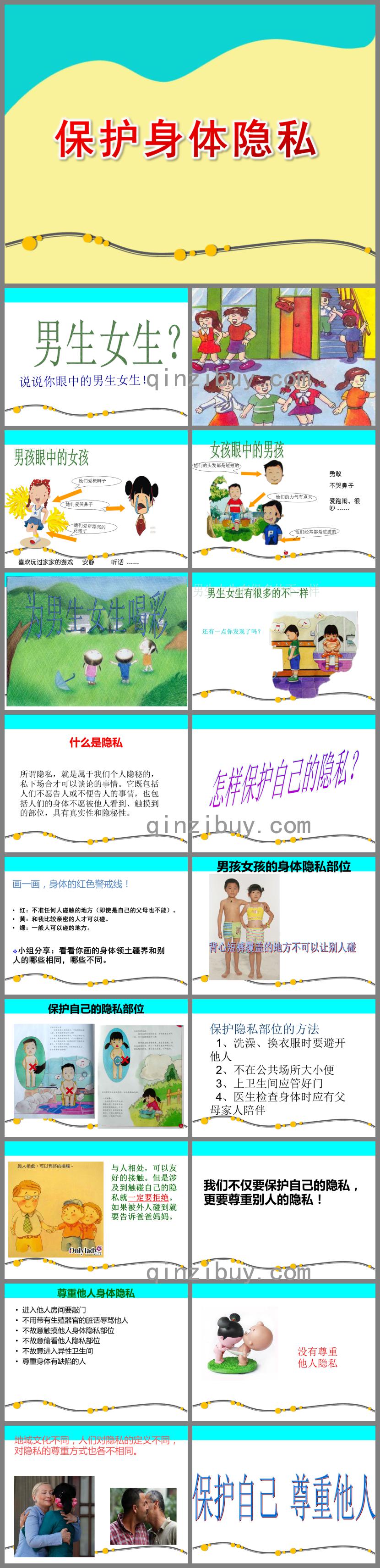 幼儿园安全教育保护身体隐私PPT课件