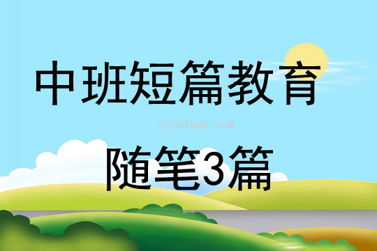 中班短篇教育随笔3篇