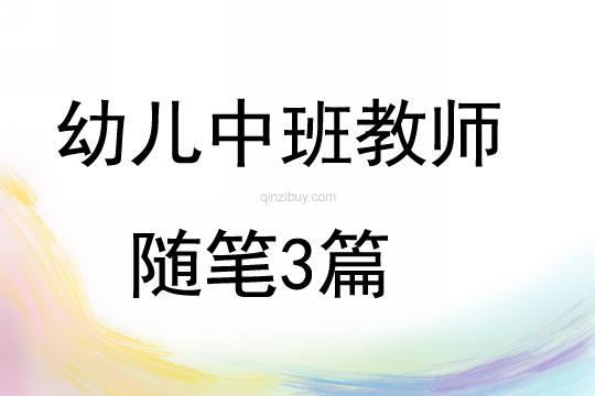 幼儿中班教师随笔3篇