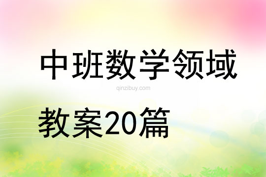 中班数学领域教案20篇