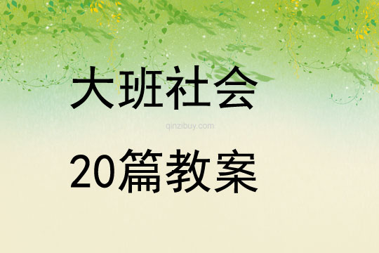 大班社会20篇教案