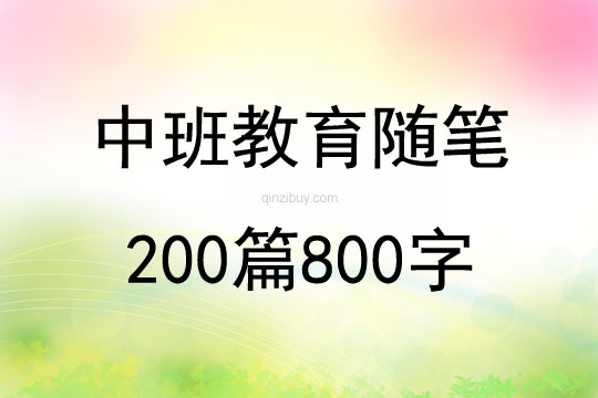 中班教育随笔200篇800字