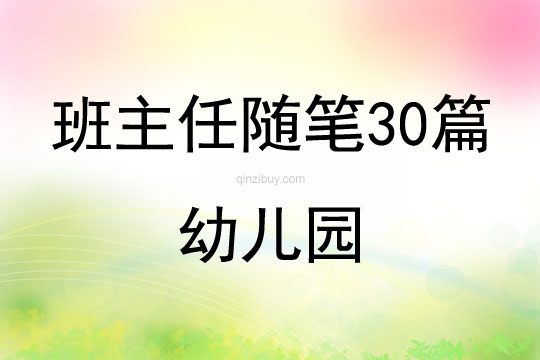 班主任随笔30篇幼儿园