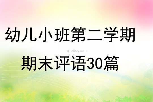 幼儿小班第二学期期末评语30篇