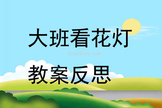 大班看花灯教案反思