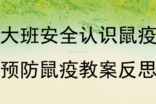 大班安全教育活动认识鼠疫,预防鼠疫教案反思