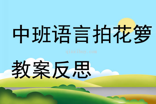 中班语言拍花箩教案反思