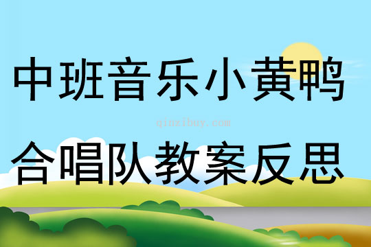 中班音乐活动小黄鸭合唱队教案反思