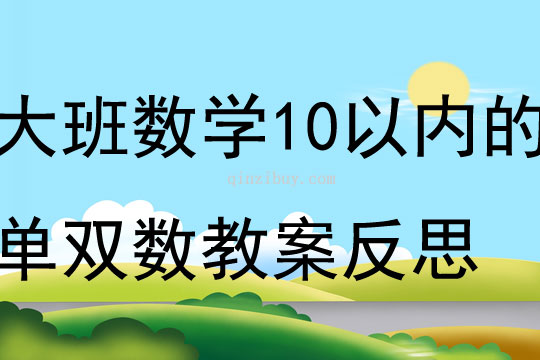 大班数学公开课10以内的单双数教案反思