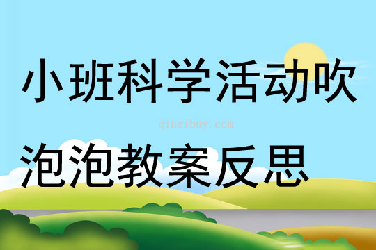 小班科学公开课吹泡泡教案反思