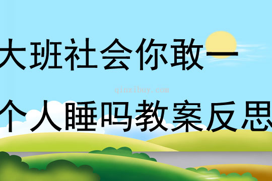 大班社会活动你敢一个人睡吗教案反思