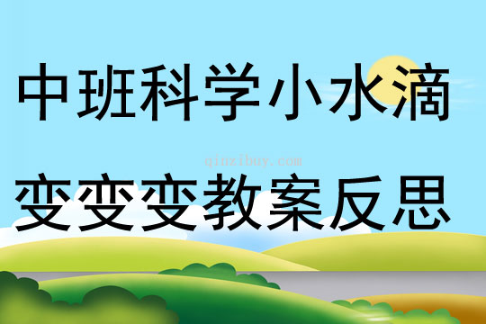 中班科学领域活动小水滴变变变教案反思