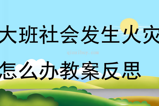 大班社会发生火灾怎么办教案反思