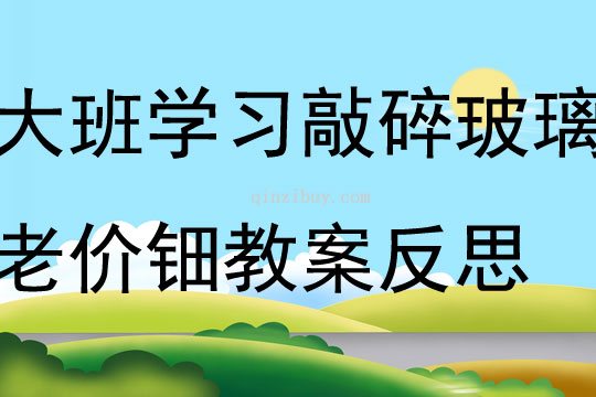 大班学习活动敲碎玻璃老价钿教案反思