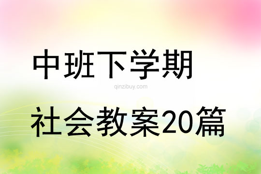 中班下学期社会教案20篇