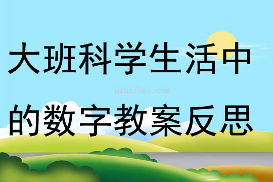 大班科学公开课生活中的数字教案反思