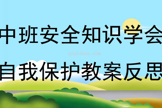 中班安全知识学会自我保护教案反思