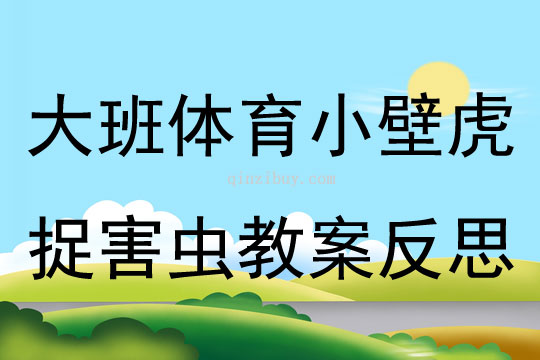 大班体育游戏活动 小壁虎捉害虫教案反思