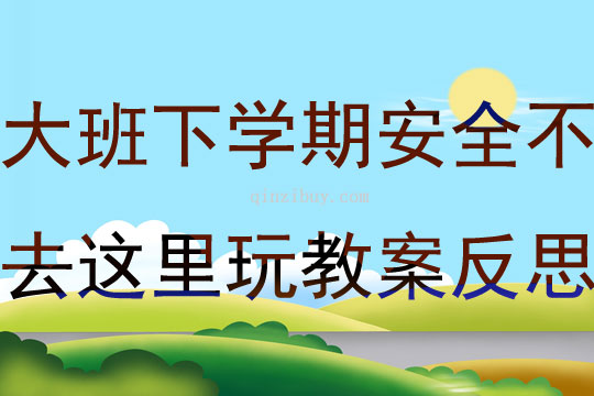 大班下学期安全教育不去这里玩教案反思