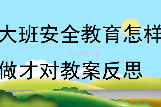 大班安全教育怎样做才对教案反思