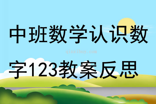 中班数学认识数字123教案反思