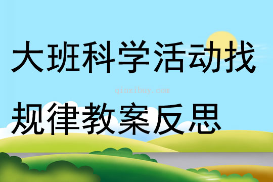 大班科学活动找规律教案反思