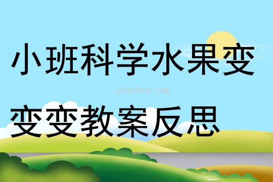 小班科学活动水果变变变教案反思